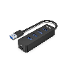 uHUB Q4 H1117A, UNITEK, USB HUB, 4x Ports Powered USB 3.0 5Gbps Hub with extra USB-C Power Port, Black.