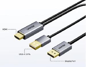 V1714A, UNITEK, 1.8M, 4K 60Hz HDMI to DP Adapter Cable with USB Power Plug