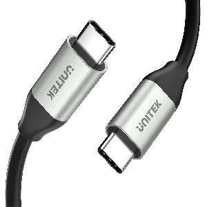  C14082ABK, UNITEK, Cable, 1M, Full Featured USB-C Male to Male, with Data 10Gbps / PD 100W, D4K60Hz,Grey.