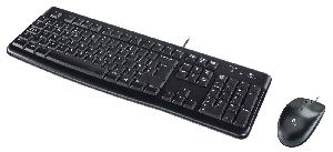 LOGITECH MK120 Corded Combo - BLACK - USB  1000 DPI optical tracking sensor, 1D Roller,  920-002563  - ENG