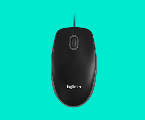  B100, LOGITECH, Mouse,  optical 1000 DPI, 3 Buttons, 90 g, 1.8m USB, BLACK.