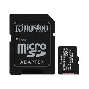  SDCS2/128GBSP, KINGSTON, Memory Card, 128GB micSDXC Canvas Select Plus 100R A1 C10 Single Pack w/o ADP.