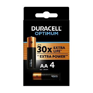 5000394158696  DURACELL OPTIMUM AA 4x BKP CEE 3L, MX1500, 1.5V/B, UP TO 30X EXTRA LIFE