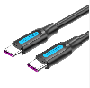 COSBG, VENTION USB 2.0 C Male to Male Cable 1.5M Black PVC Type COSBG, VENTION USB 2.0 C Male to Male Cable 1.5M Black PVC Type