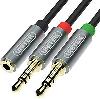 Y-C957ABK , UNITEK, Adapter, 0.2M, 3.5MM AUX Audio Cable - Female to 2*Male. Y-C957ABK , UNITEK, Adapter, 0.2M, 3.5MM AUX Audio Cable - Female to 2*Male.
