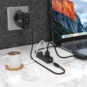 H1117A, UNITEK 4-in-1 USB-A 5Gbps Hub (4*USB 3,0) with USB-C Power Port, Black