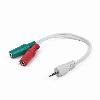 CCA-417W 3.5 mm 4-pin plug to 3.5 mm stereo + microphone sockets adapter cable, white Gembird CCA-417W 3.5 mm 4-pin plug to 3.5 mm stereo + microphone sockets adapter cable, white Gembird