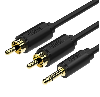 C9021BK, UNITEK, Cable, 1.5M, Male 3.5mm To RCA*2 Audio Cable, Black. C9021BK, UNITEK, Cable, 1.5M, Male 3.5mm To RCA*2 Audio Cable, Black.