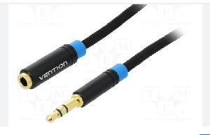 VAB-B06-B200-M, Vention Cotton Braided 3.5mm Audio Extension Cable 2M Black Metal Type