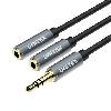 Y-C956ABK, UNITEK, Adapter, 0.2M, 3.5MM AUX Audio Cable - Male to 2*Female. Y-C956ABK, UNITEK, Adapter, 0.2M, 3.5MM AUX Audio Cable - Male to 2*Female.