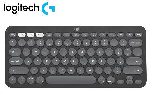  K380s, Logitech, Keyboard, PEBBLE KEYS, Bluetooth, GRAY.